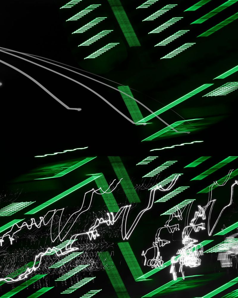 Abstract glowing green geometric patterns for focus and clarity